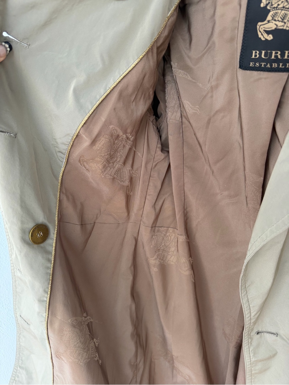 Burberry Beige Trench Coat with Belt - Picture 8 of 16